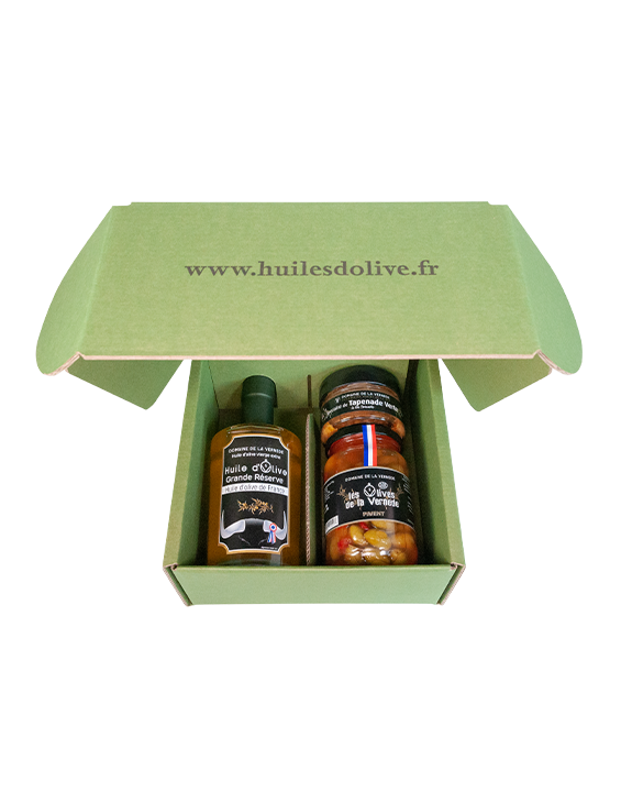 https://www.huilesdolive.fr/495-product_hd/coffret-trio-1-bouteille-d-huile-350ml-1-pot-olives-piment-200gr-1-specialite-de-tapenade-tomate-100gr.jpg